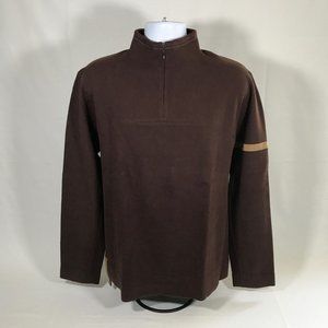 Ryan Roberts 100% Cotton Brown 1/4 Zip Pullover Womens Large Made in USA